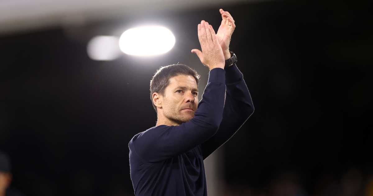Xabi Alonso reacts on the touchline