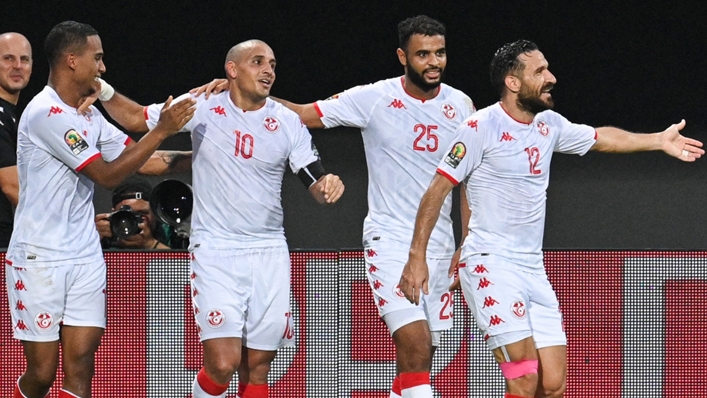 Tunisia celebrate Khazri's second goal