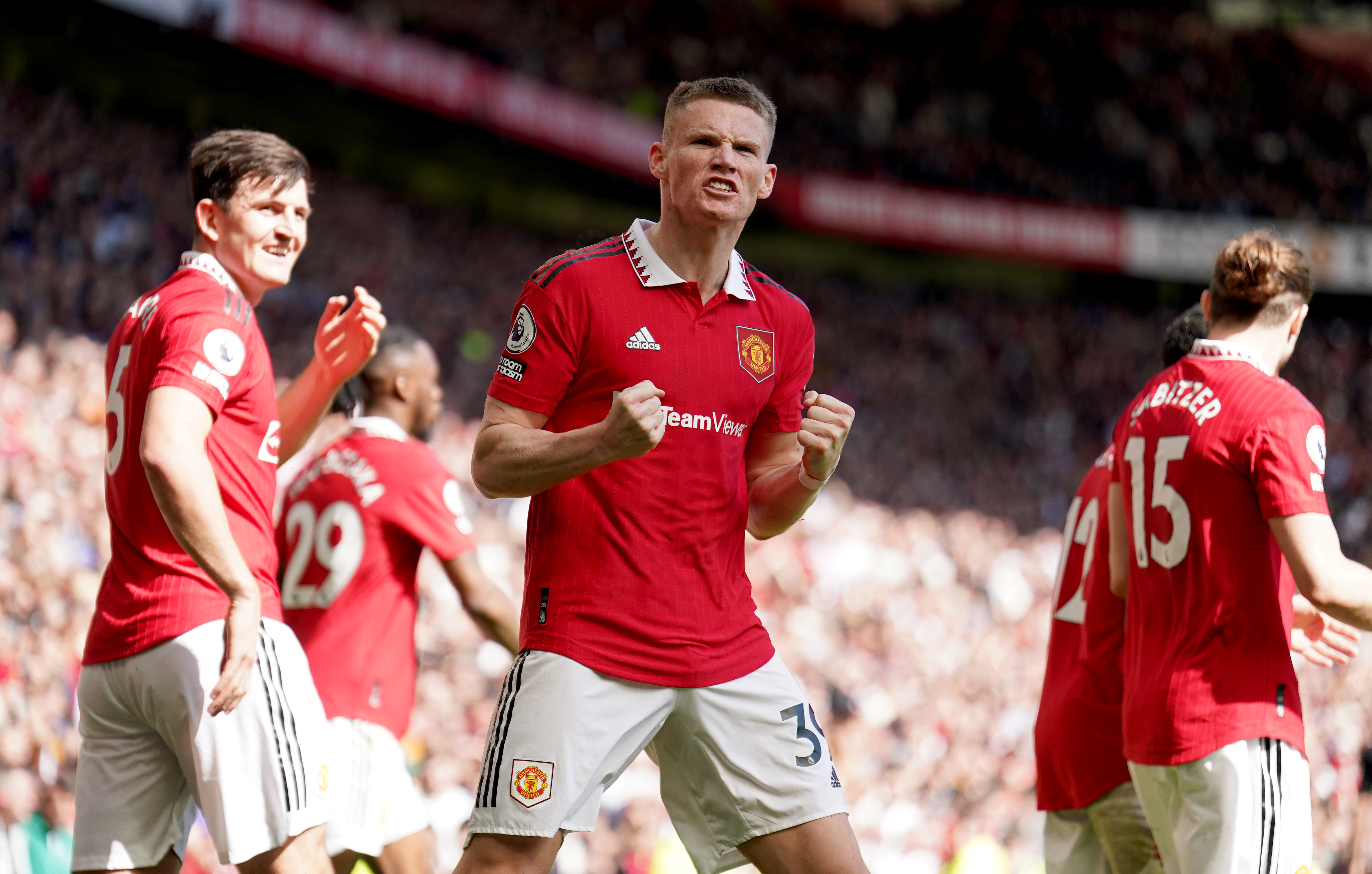 Scott McTominay celebrates for Manchester United