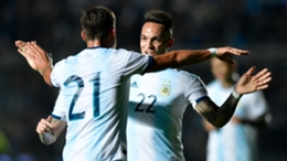 Paulo Dybala and Lautaro Martinez in action for Argentina