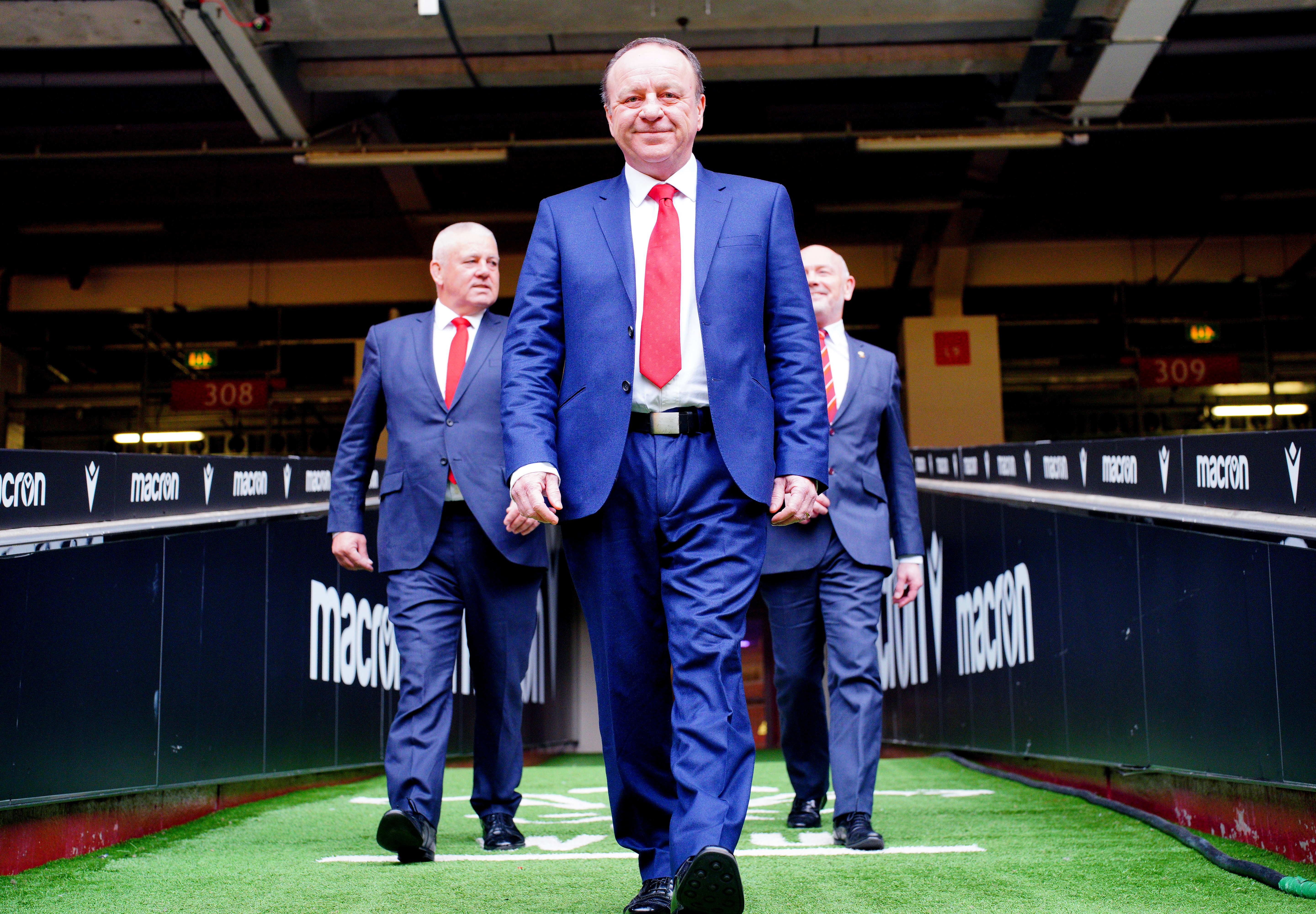 Steve Phillips, centre, resigned as WRU chief executive earlier this year