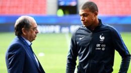 Noel Le Graet and Kylian Mbappe, pictured here meeting in 2017