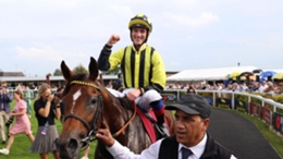 Jockey David Egan with Eldar Eldarov is lead into the winners enclosure after winning the Comer Group International Irish St Leger at Curragh Racecourse, County Kildare. Picture date: Sunday September 10, 2023.