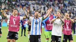 Lionel Messi celebrates Argentina's win over Mexico