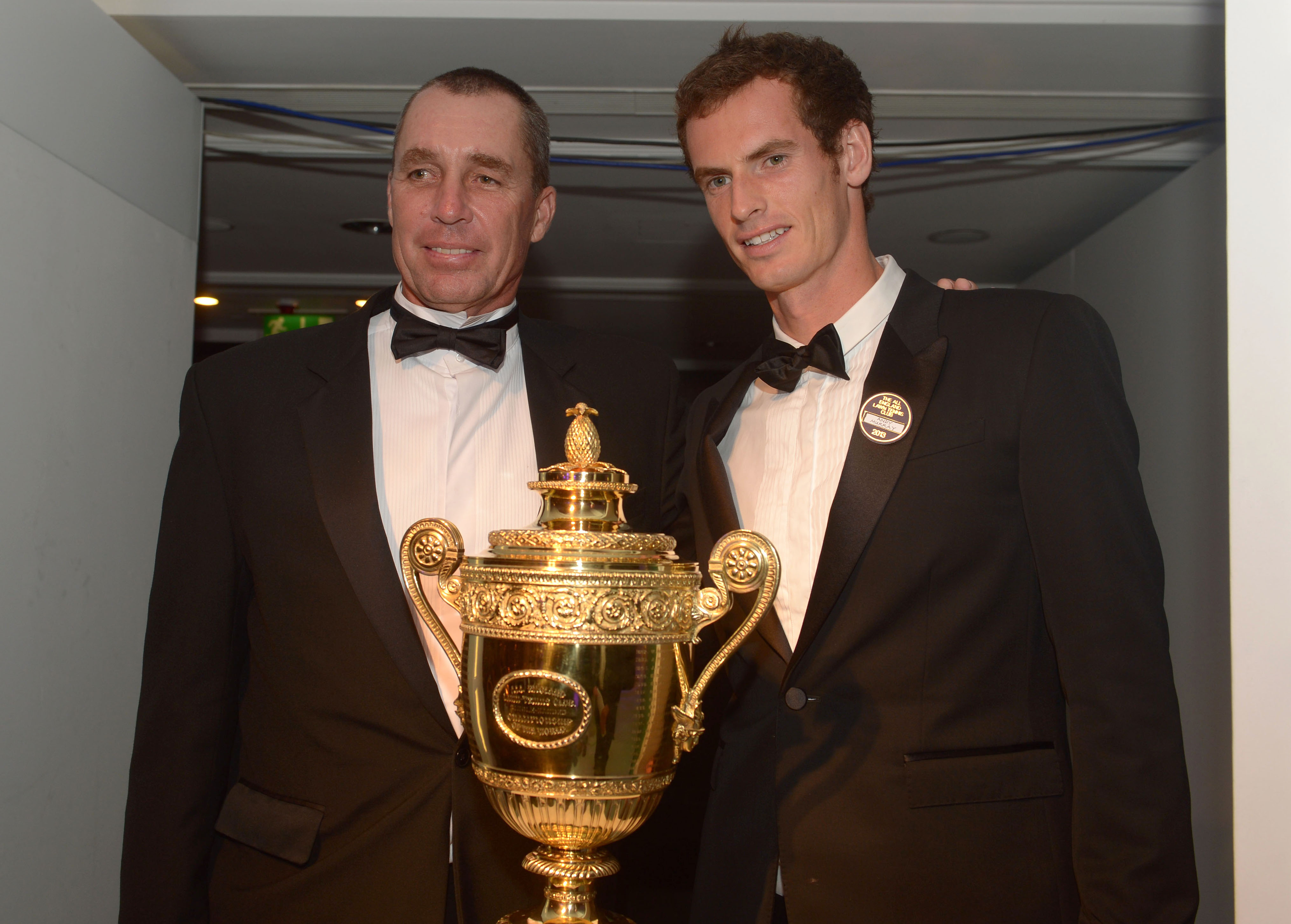 Andy Murray, right, with coach Ivan Lendl at the Champions Dinner