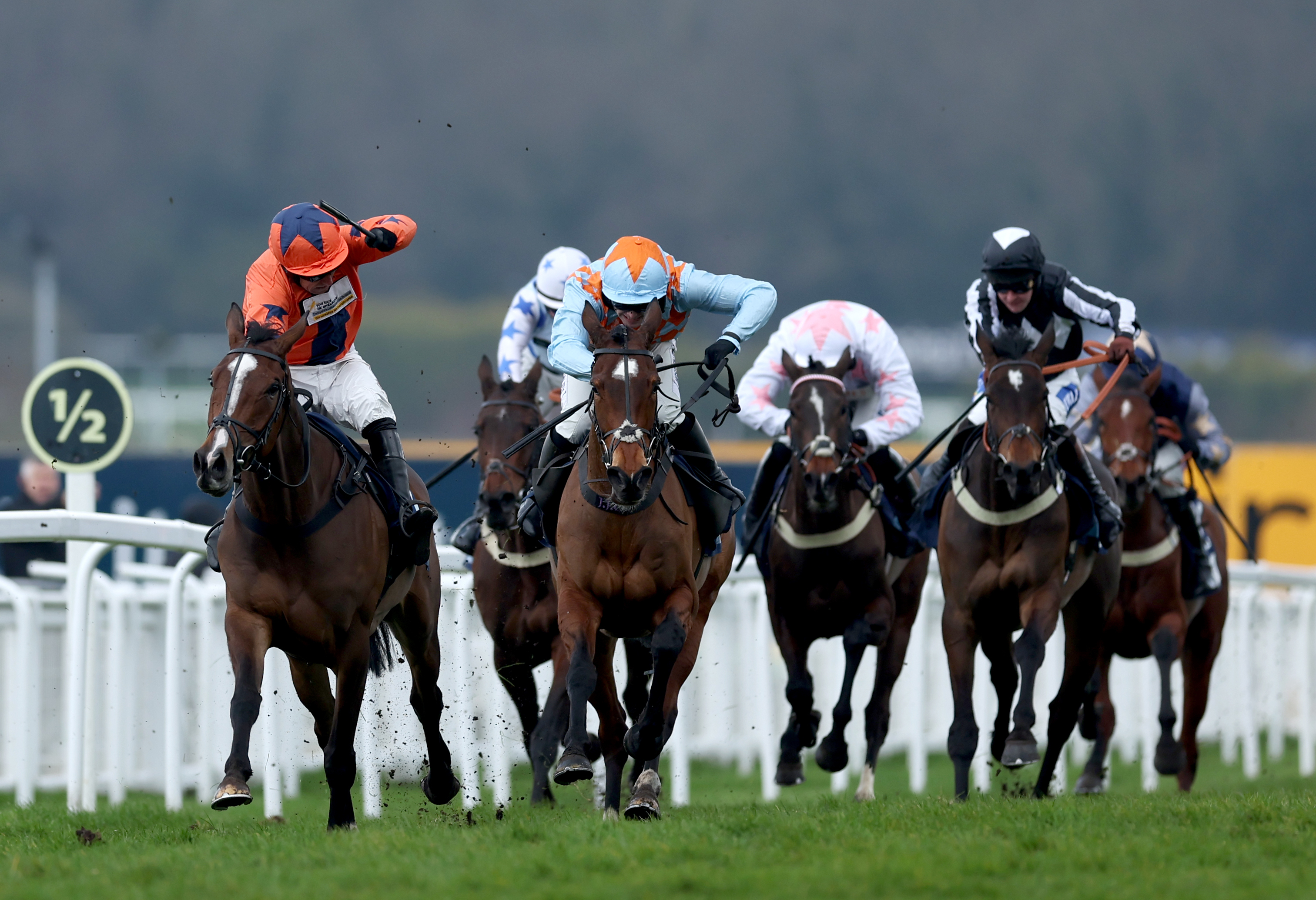 Honky Tonk Highway (left) in winning action at Sandown