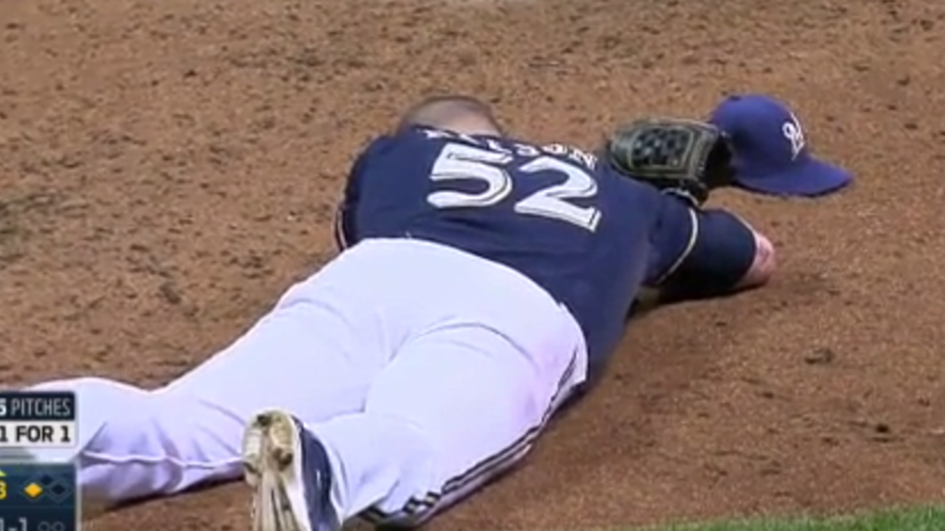 Brewers pitcher Jimmy Nelson taken to hospital after line drive to head | Sporting ...1920 x 1080