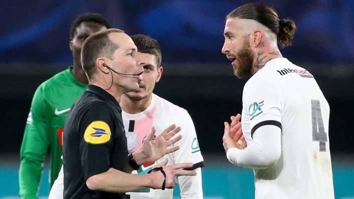 Ramos was sent off in only his third PSG appearance