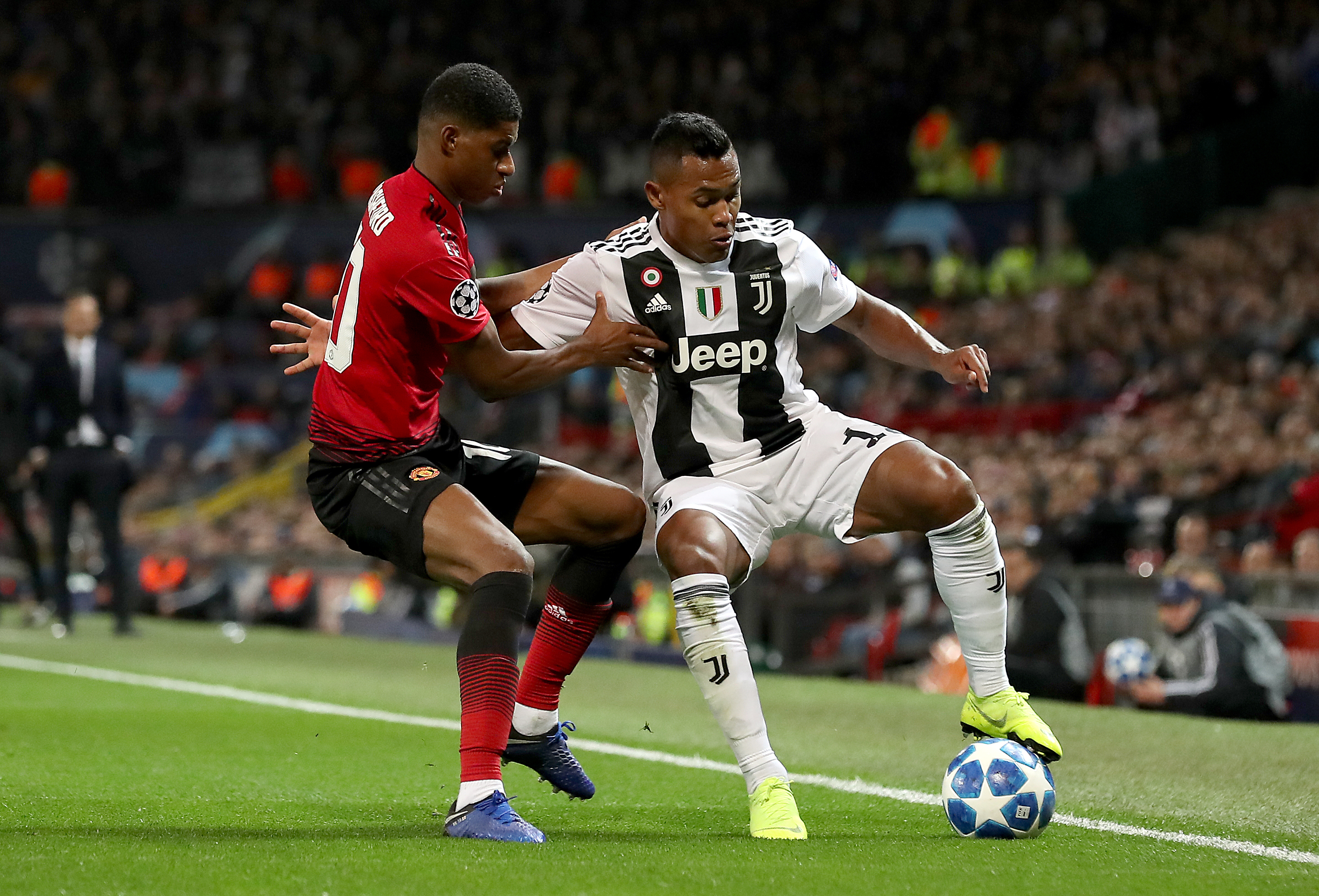 Juventus defender Alex Sandro, right, is poised to return to action after a thigh injury