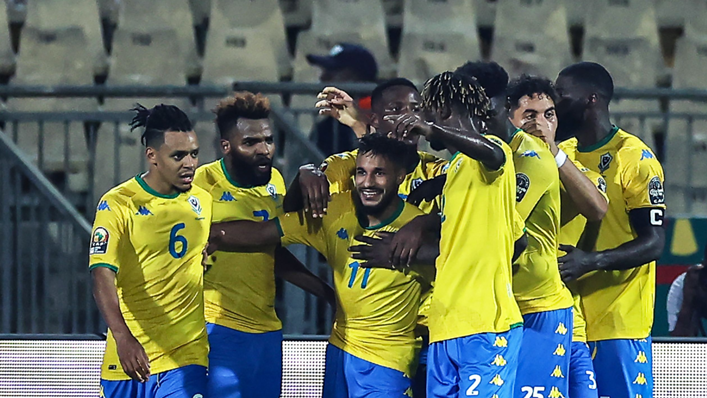 Gabon celebrate their late equaliser
