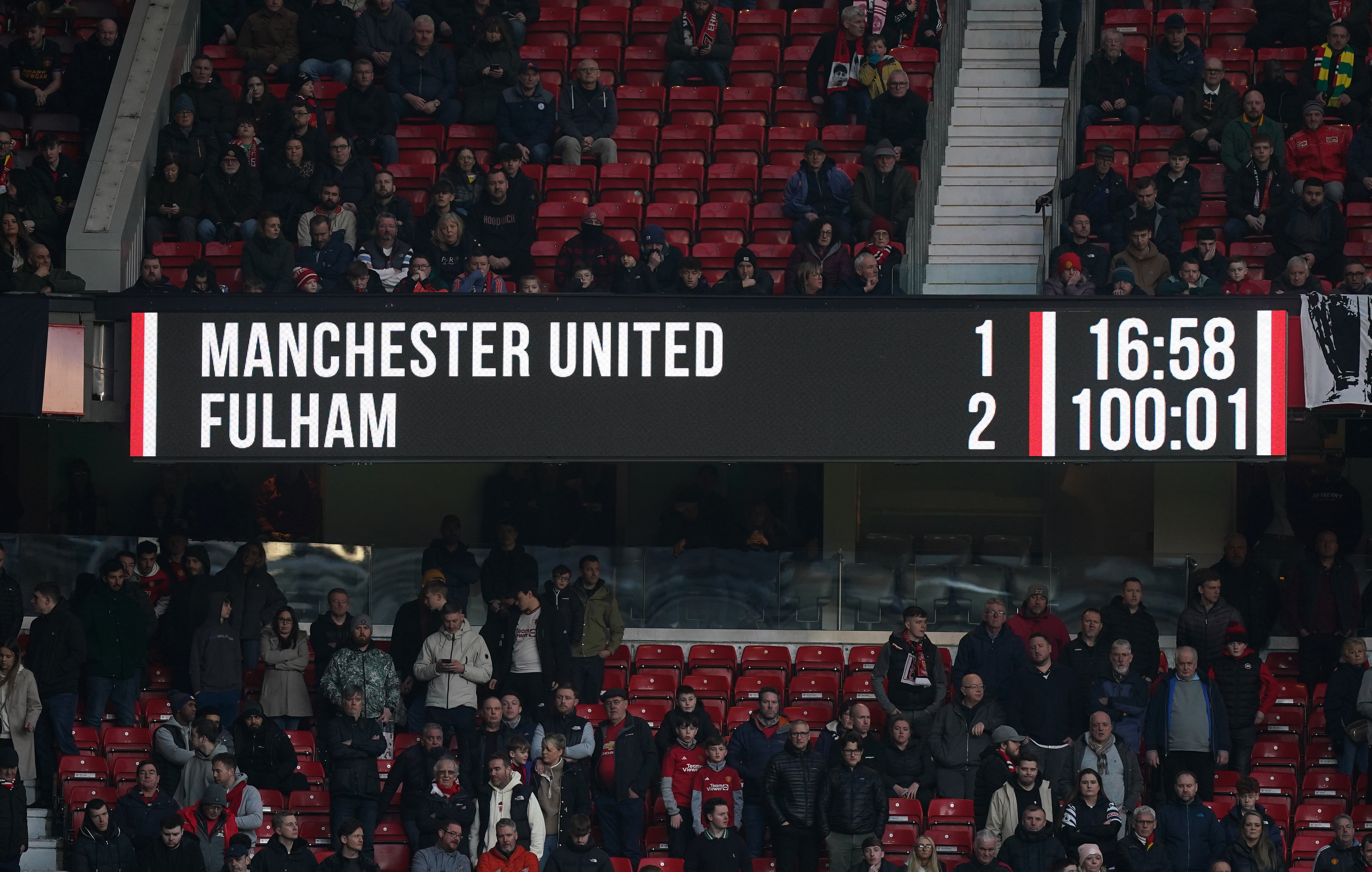 Manchester United v Fulham scoreboard