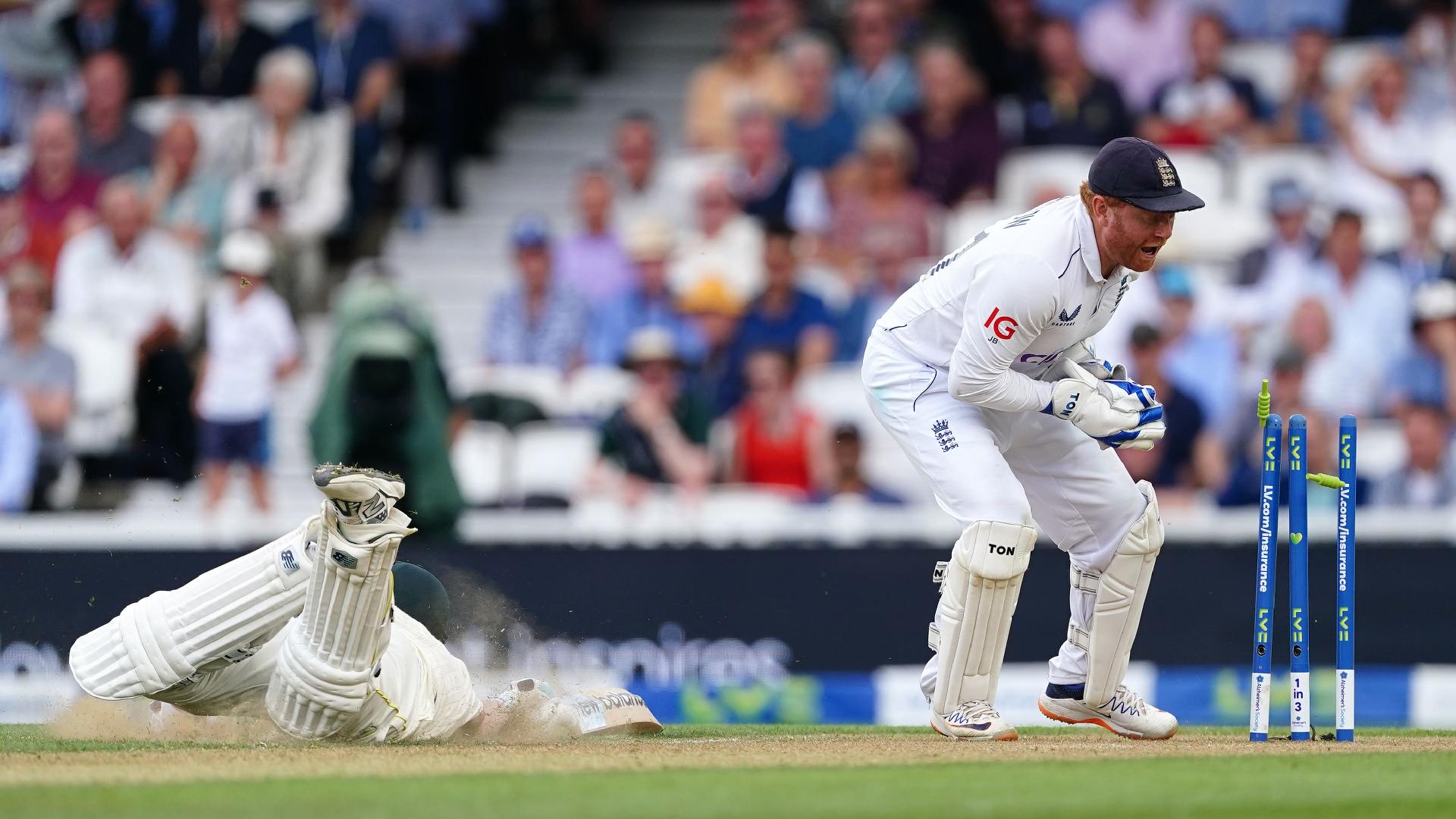 Steve Smith dives for his ground as he survives being run out (Mike Egerton/PA).