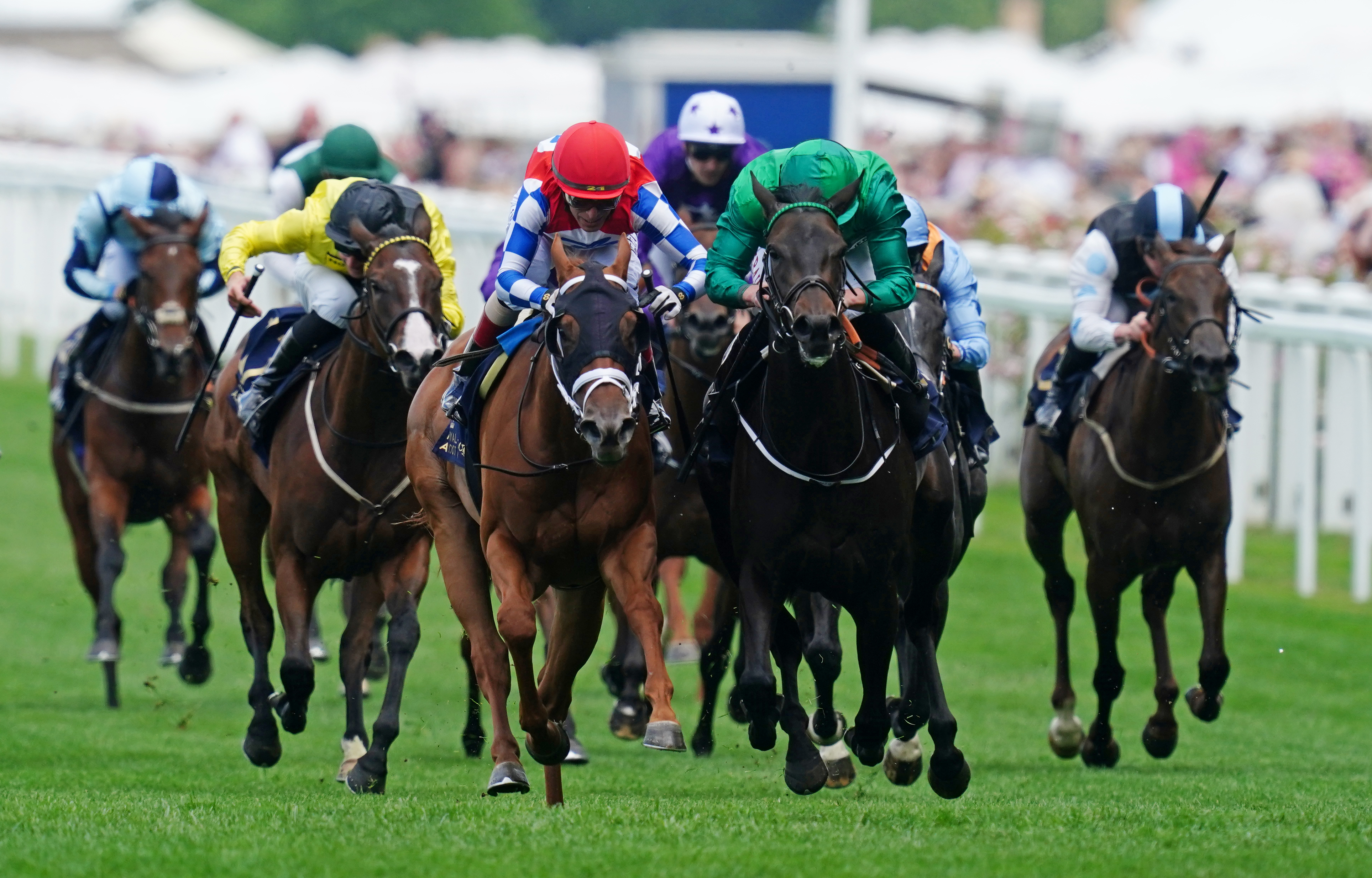 Relief Rally (green cap) at Royal Ascot
