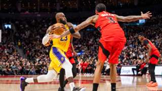 NBA: LeBron's double-digit scoring streak ends in Lakers' win over Raptors