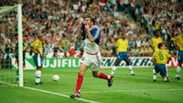 Zinedine Zidane after scoring in the 1998 World Cup final