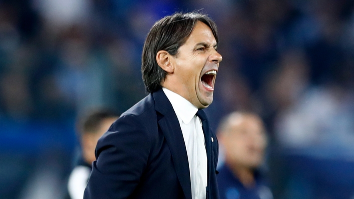 Simone Inzaghi bellows during Inter's defeat at Lazio