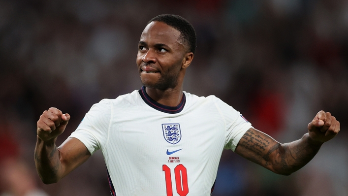 Raheem Sterling playing for England