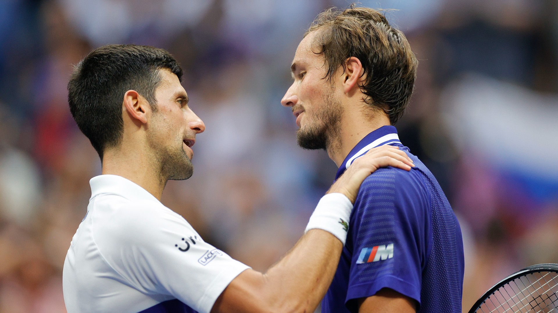 Novak Djokovic congratulates Daniil Medvedev