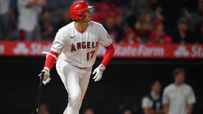 Shohei Ohtani hits a homer for the Los Angeles Angels