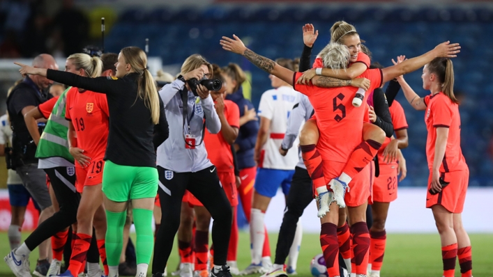England celebrate their win over the Netherlands
