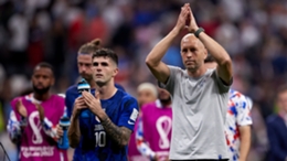 Christian Pulisic and Gregg Berhalter pictured at the World Cup in Qatar