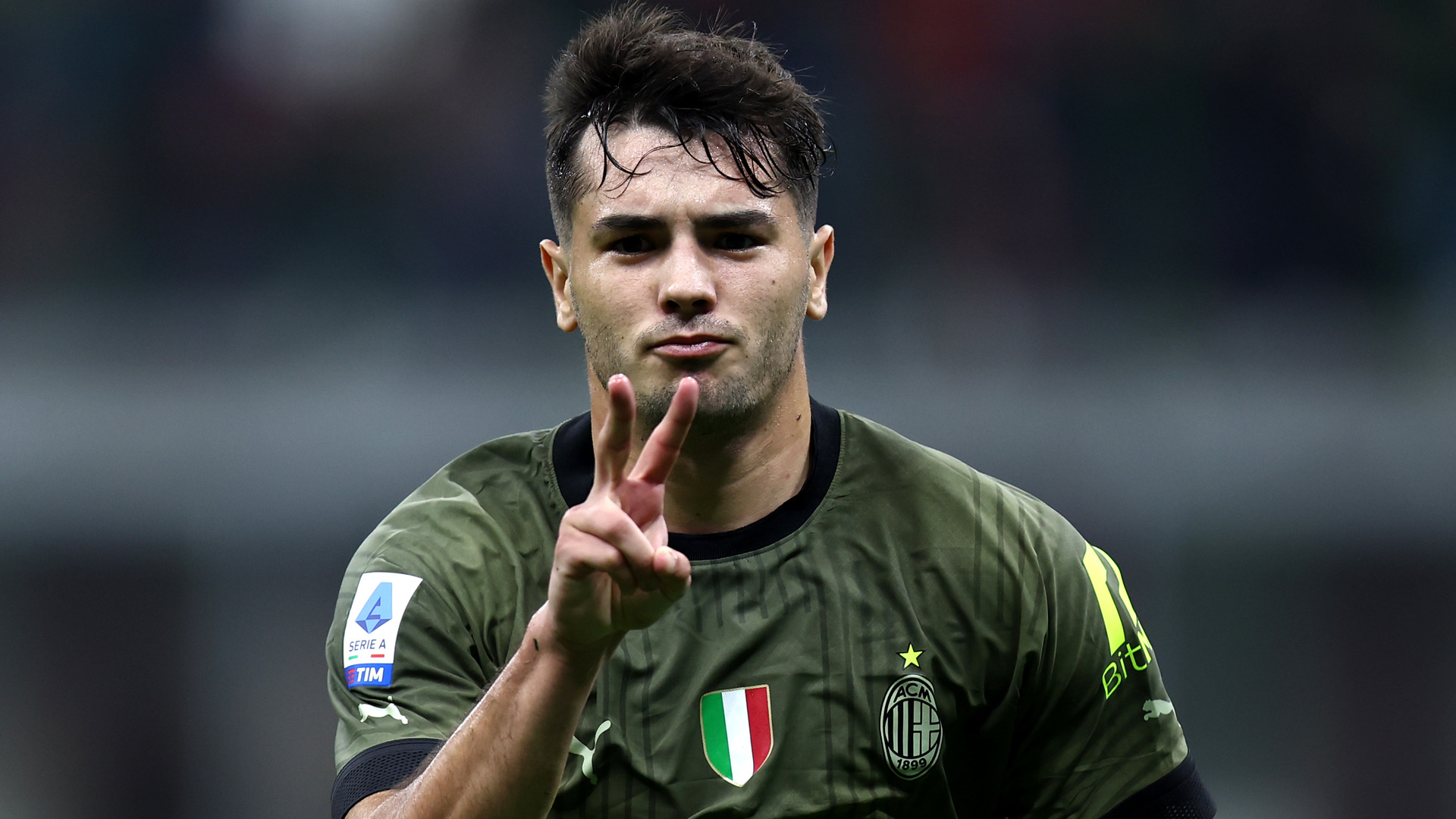 Brahim Diaz celebrates his second goal of the game