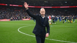 Erik ten Hag salutes Manchester United's supporters after their FA Cup semi-final win