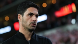 Mikel Arteta looks on during Thursday's defeat to PSV