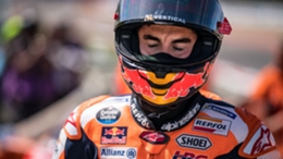 Marc Marquez crashed out of the race at Sunday's Portuguese Grand Prix in Portimao