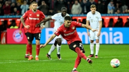 Exequiel Palacios scored two penalties for Bayer Leverkusen