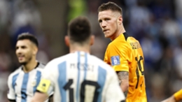 Wout Weghorst shot a glance Lionel Messi's way during Friday's thrilling quarter-final