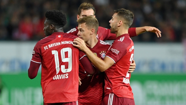 Bayern Munich celebrate Joshua Kimmich's goal at Greuther Furth