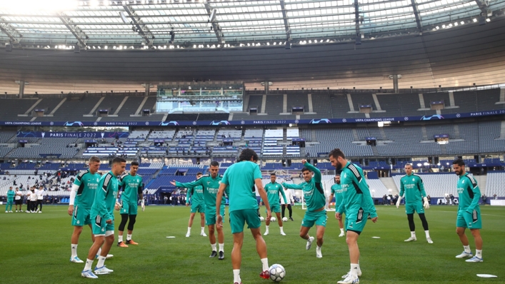 Real Madrid train at the Stade de France