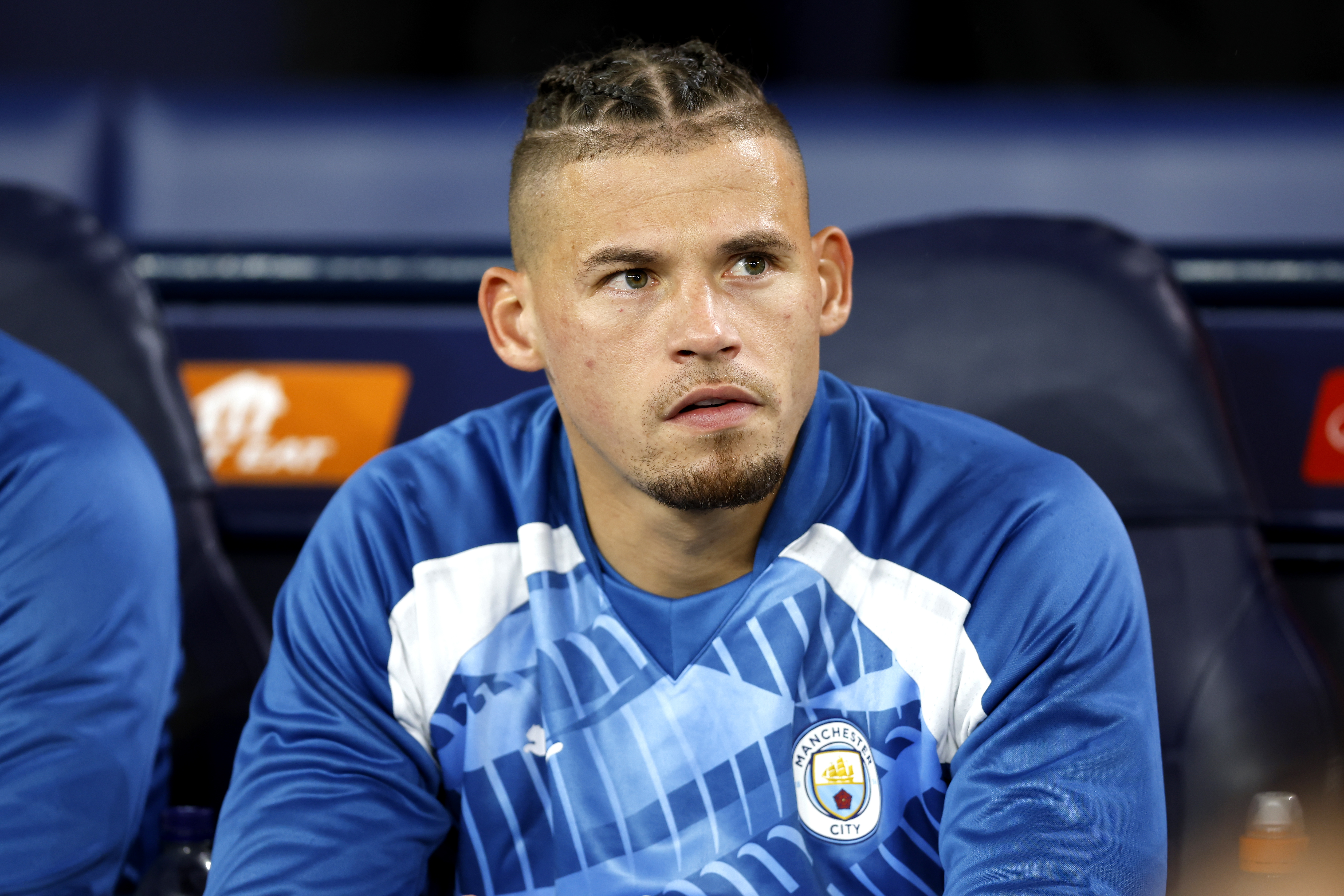 Kalvin Phillips sits on the bench