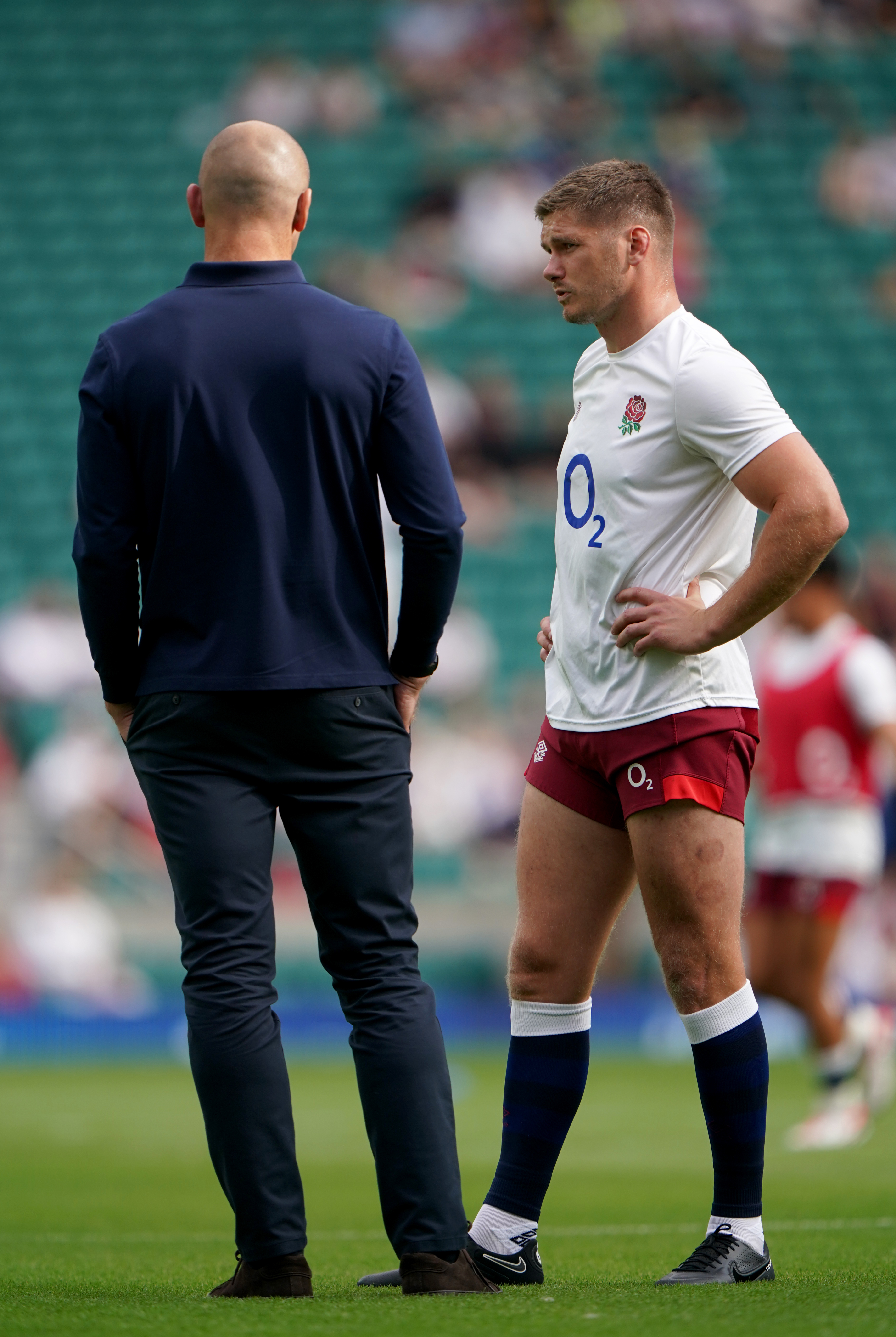 England’s head coach Steve Borthwick (left) has supported Owen Farrell (right)