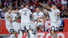 PSG players celebrate Kylian Mbappe's early goal against Lille