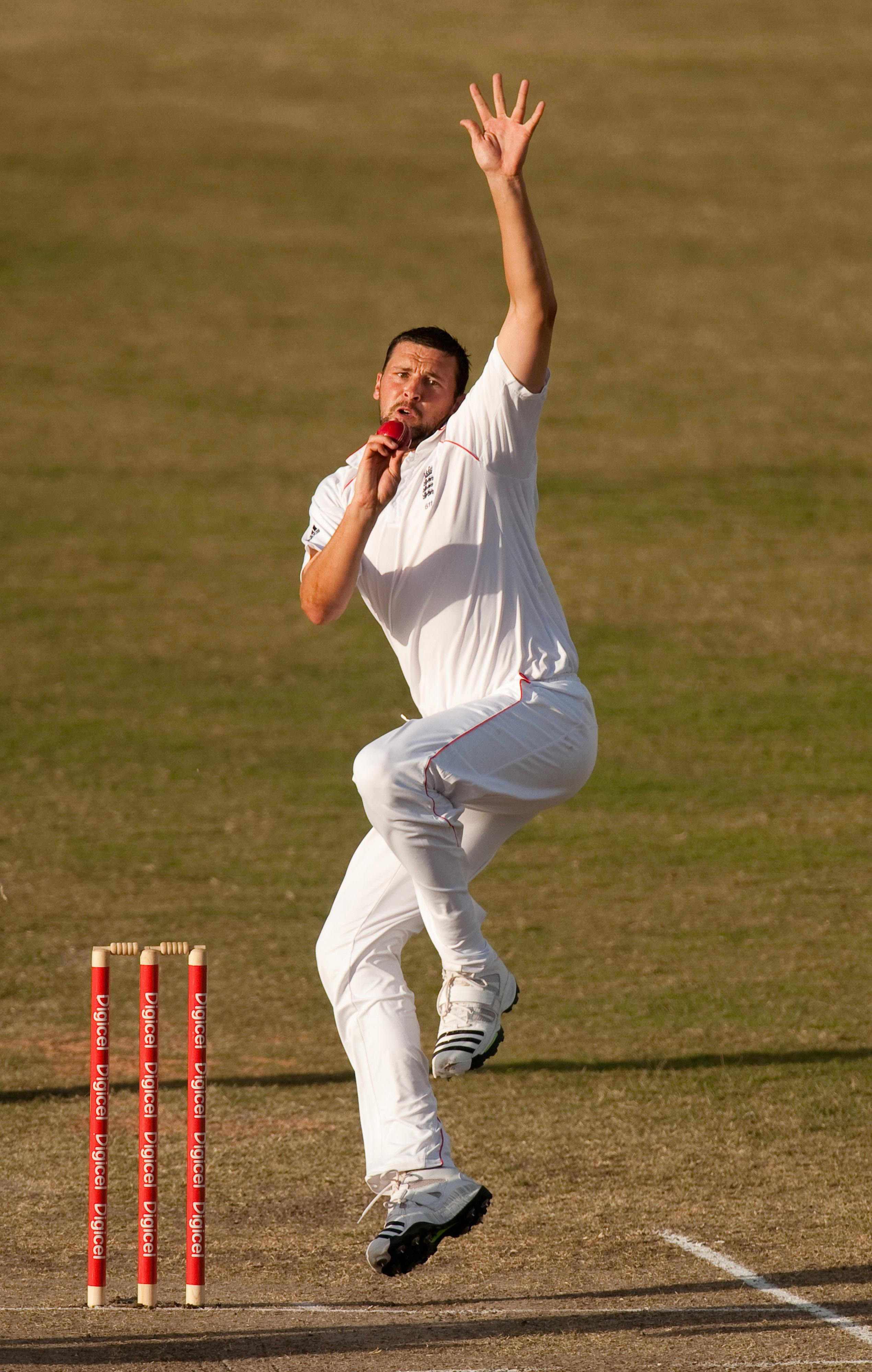 Steve Harmison bowls