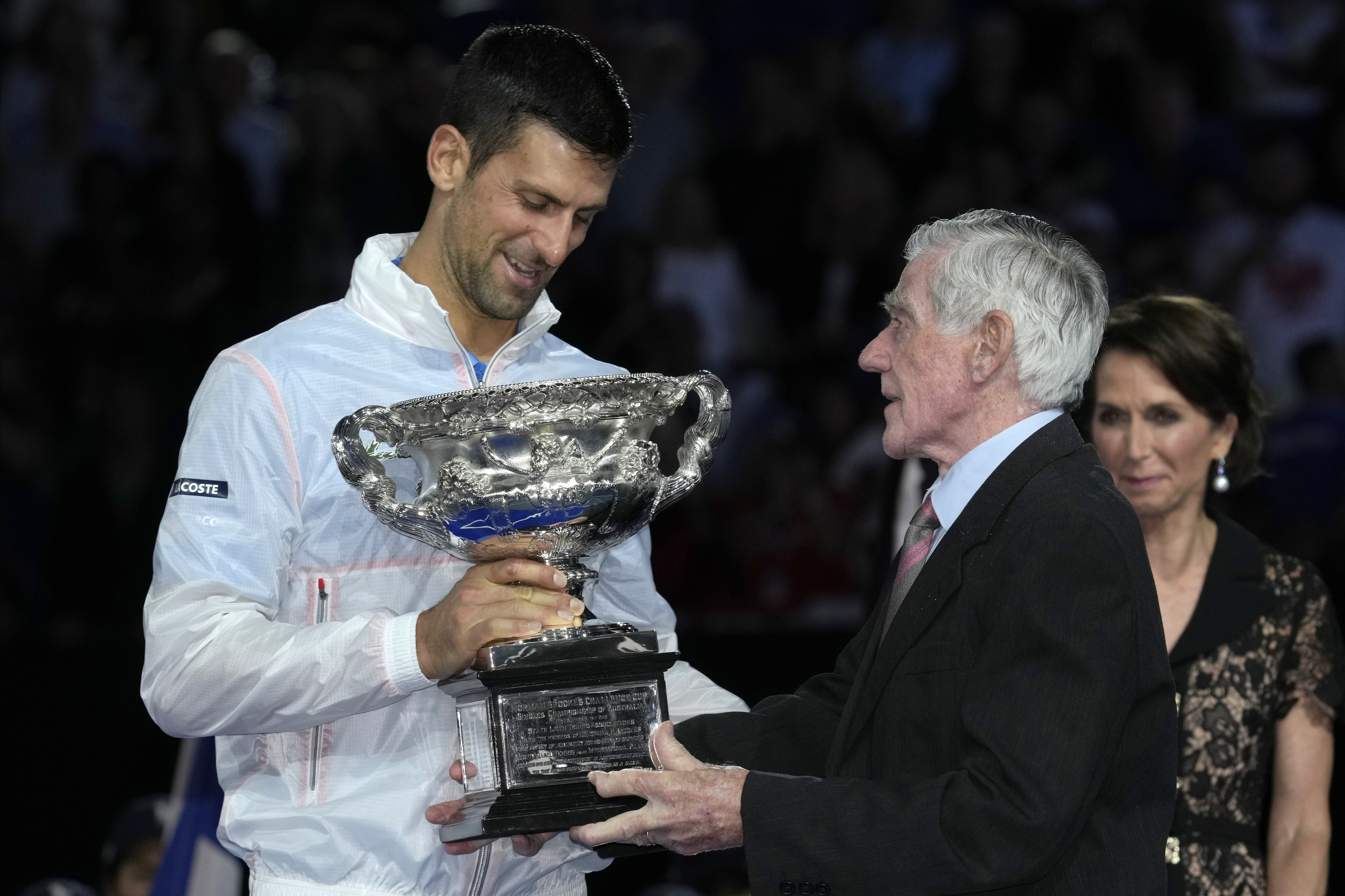 Novak Djokovic and Ken Rosewall
