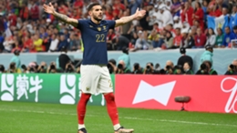 Theo Hernandez celebrates his opener in the World Cup semi-final