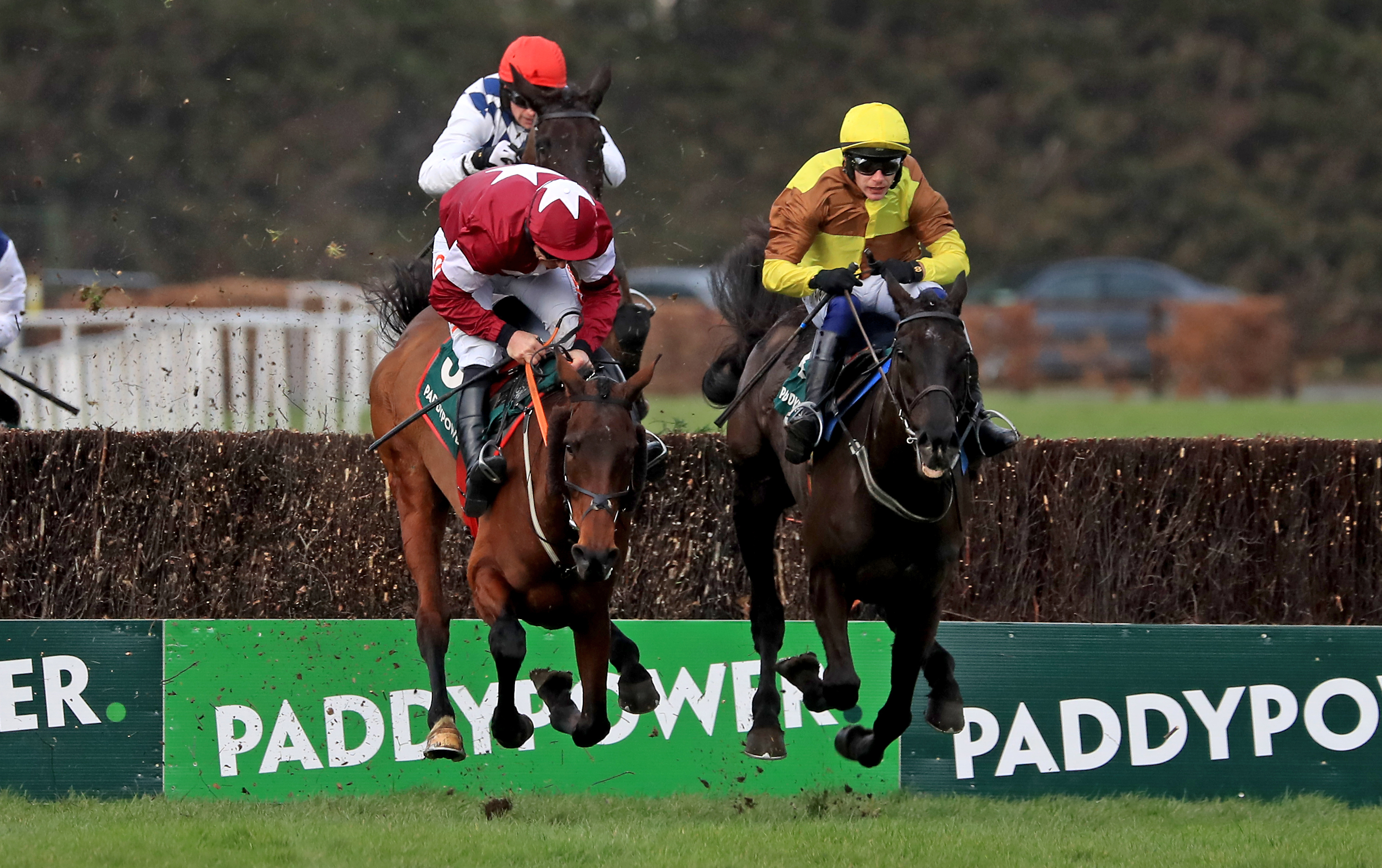 Galopin Des Champs (right) winning the Paddy Power Irish Gold Cup in 2023