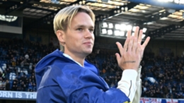 Mykhailo Mudryk is introduced to the Chelsea fans on Sunday