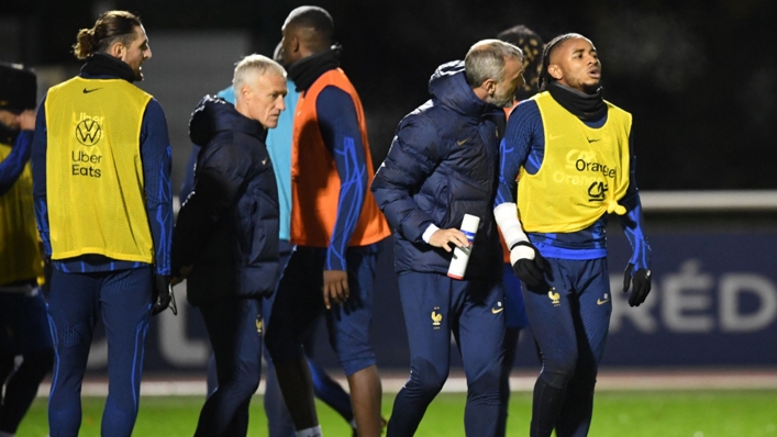 France striker Christopher Nkunku (right) is out of the World Cup