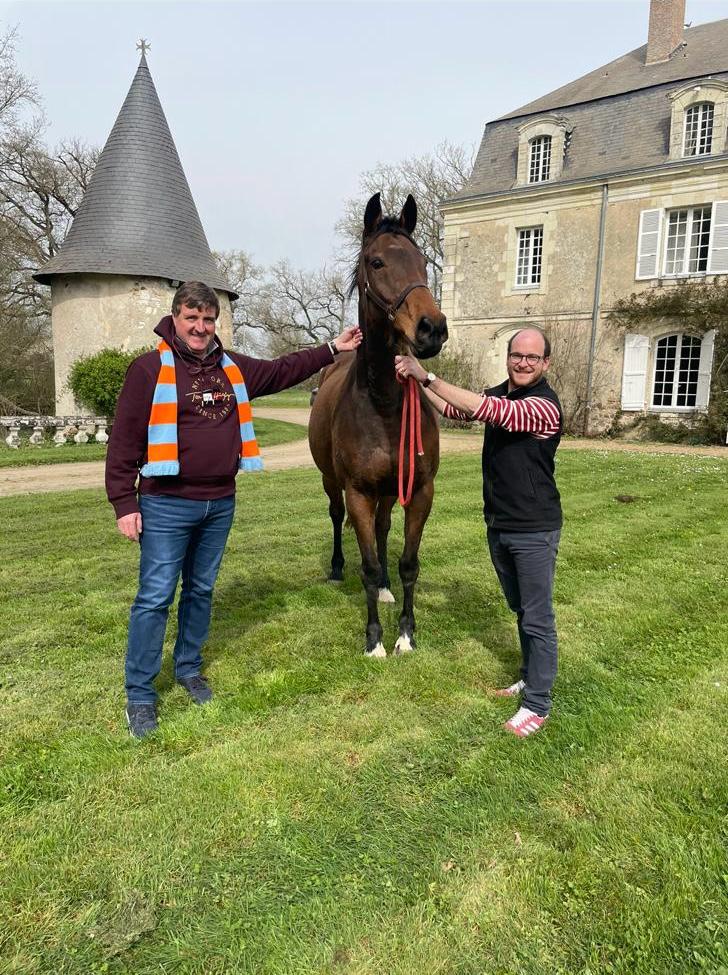 Un De Sceaux with John O'Connell (left) and Jean de la Guillonnière and the Guillonnière farm in France