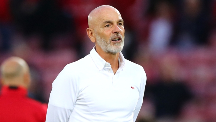Stefano Pioli at Anfield, where Milan lost 3-2 on Wednesday