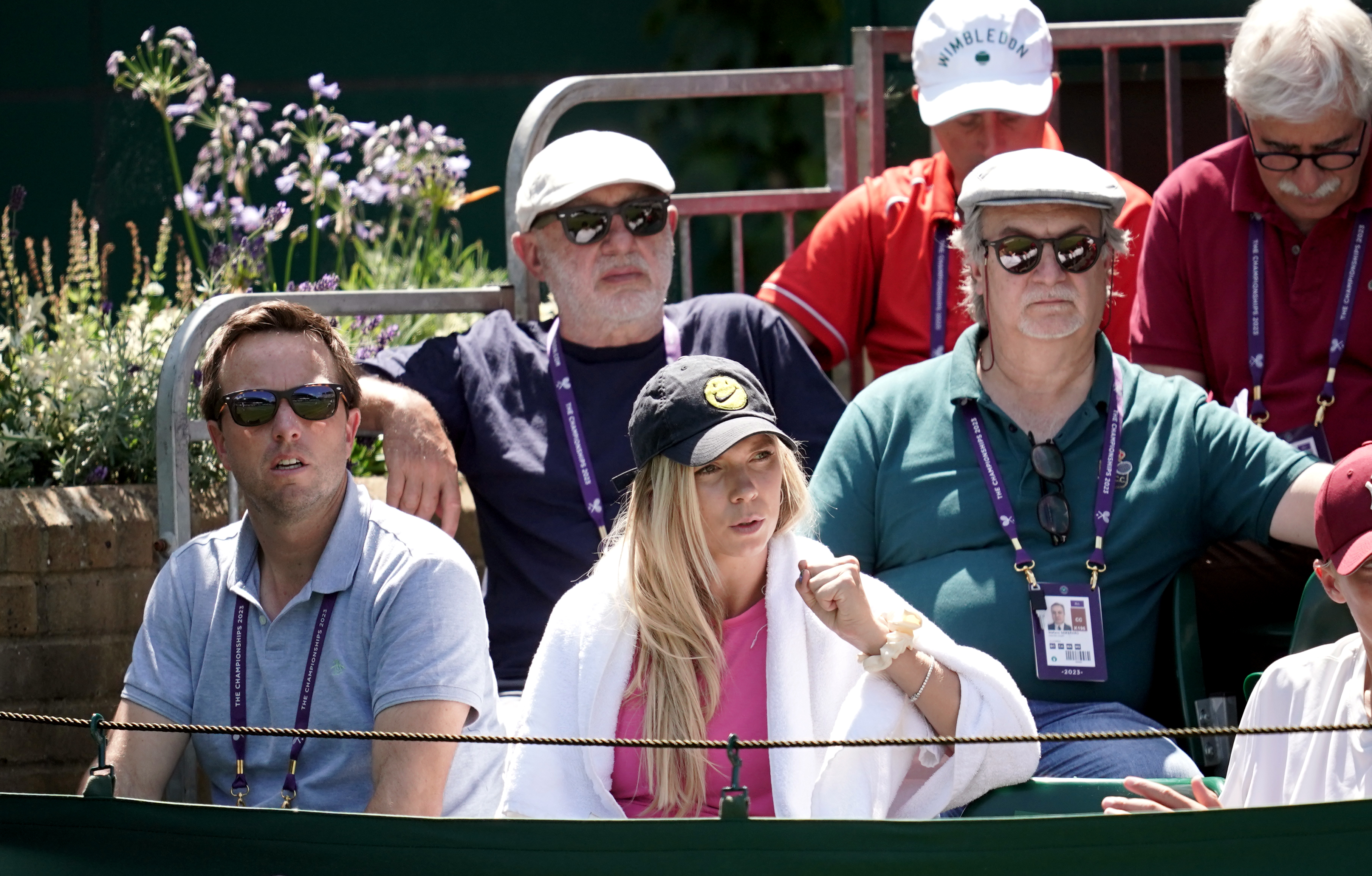 Katie Boulter watching boyfriend Alex De Minaur on Court 18