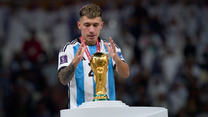 Lisandro Martinez got his hands on the World Cup on Sunday