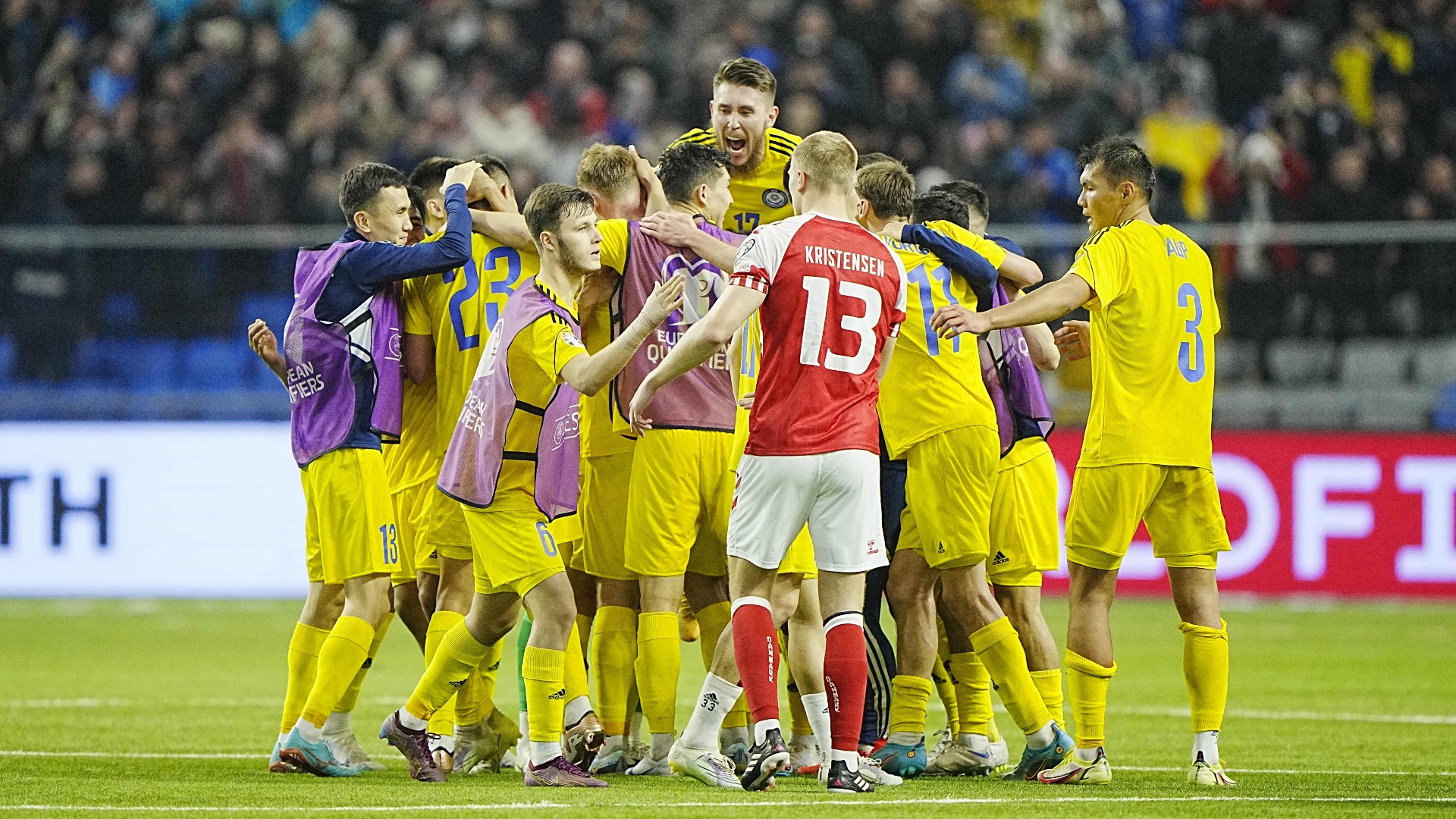 Kazakhstan celebrate an unlikely qualifying win