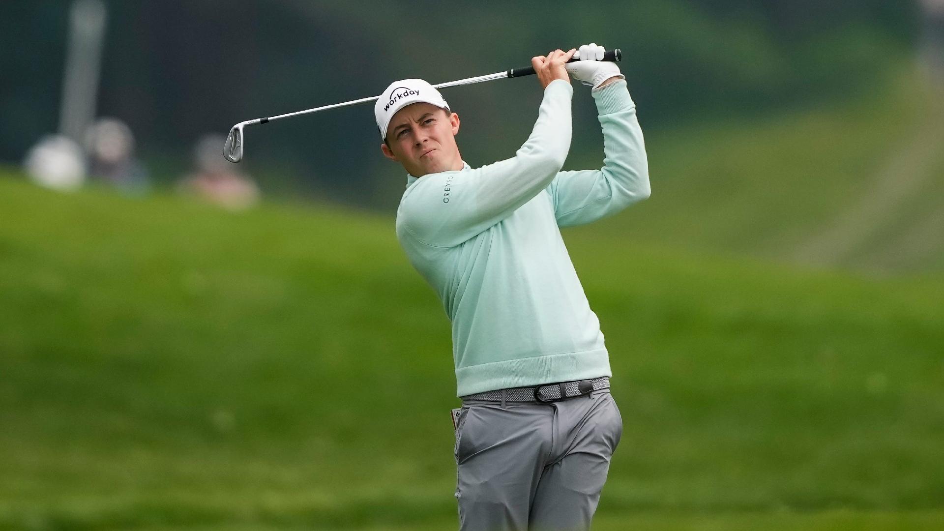 Matt Fitzpatrick on the seventh hole during the first round of the Canadian Open (Andrew Lahodynskyj/The Canadian Press/AP)