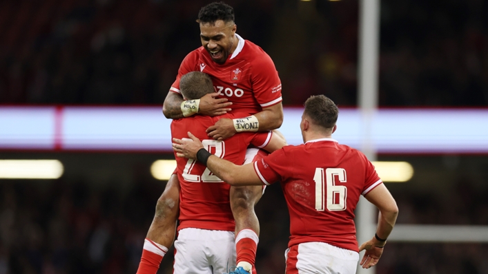 Wales celebrate Rhys Priestland's decisive penalty