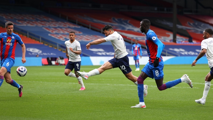 Sergio Aguero scores for Manchester City at Crystal Palace